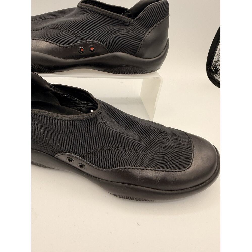 Prada Stretch-knit Leather Slip-on Sneakers Black EU 37.5 US 7.5 - Picture 2 of 9